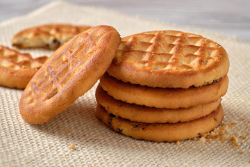 butter cookies on a wooden surface