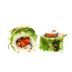Sushi de salmon y cebolla