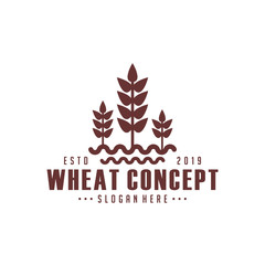 Obraz premium Modern Wheat logo vector template. Concept logo Wheat with many variants.