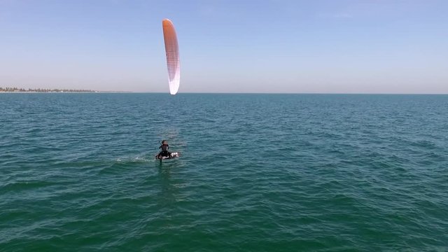 kite surfing in the sea