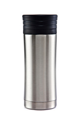 Thermos travel tumbler, cup. Closeup.