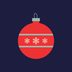 christmas card with colorful red balls