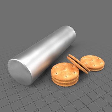 Round cookies with tin container