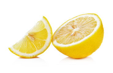Fresh lemon isolated on white
