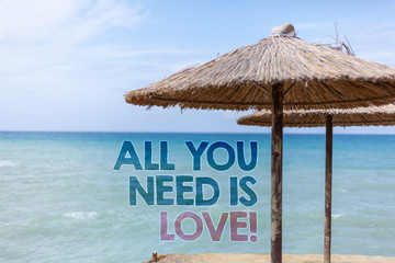 Word writing text All You Need Is Love Motivational. Business concept for Deep affection needs...