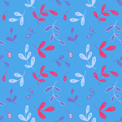 Branches and leaves seamless pattern