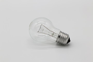 Light bulb isolated on white background as closeup with copy space