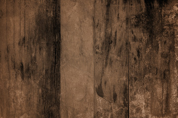 Old grunge dark textured wooden background. The surface of an old brown texture. Top view brown teak wood paneling