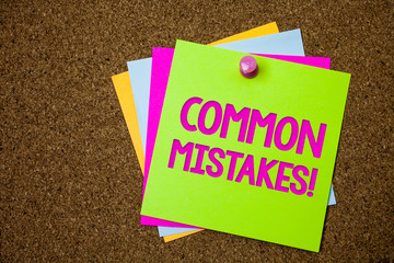 Text sign showing Common Mistakes Motivational Call. Conceptual photo lot of people do same action...