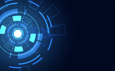 Modern Abstract technology concept communication circle digital circuits on blue background and innovation hi tech future design background,vector illustration