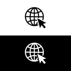 Fototapeta premium World Internet icon, Go to web icon symbol vector. web icon vector