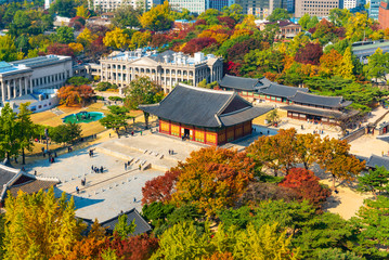 Autumn of Deoksugung Palace in Seoul City,South Korea.