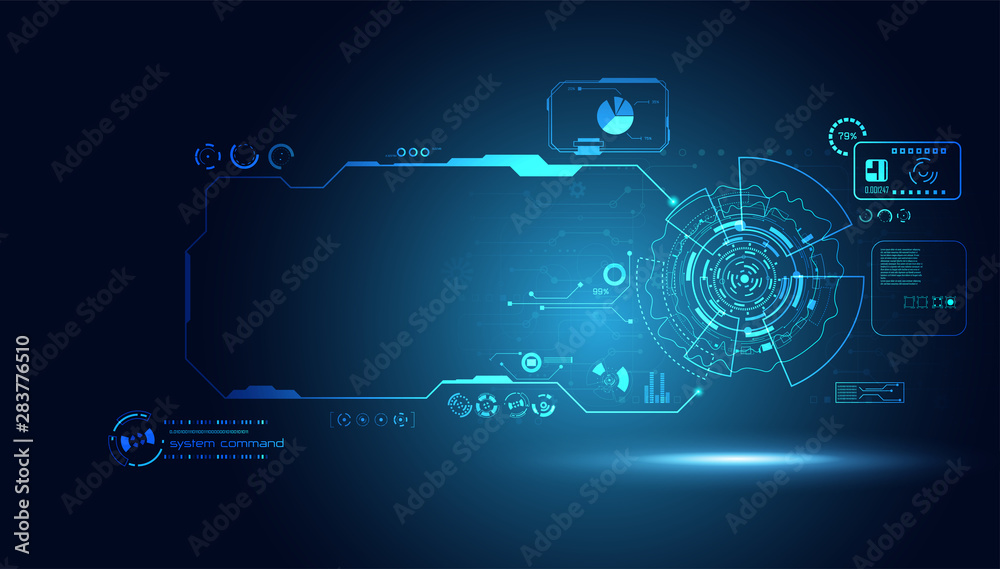 Poster abstract technology ui futuristic concept hud interface hologram elements of digital data chart, com
