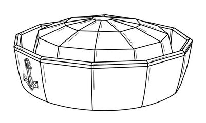 Marine cap with anchor symbol