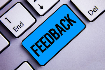 Word writing text Feedback. Business concept for Customer Review Opinion Reaction Evaluation Give a...