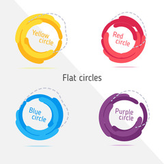 Color flat circles set. Vector illustration.