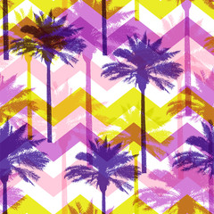 Tropical pattern with coconut palms.