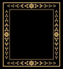 Decorative frame Elegant vector element for design in Eastern style, place for text. Floral golden border. Lace illustration for invitations and greeting cards.