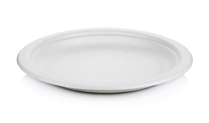 white paper plate isolated on white background