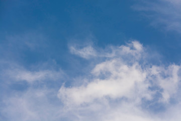 blue summer sky with dark clouds