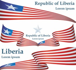 Flag of Liberia, Republic of Liberia is a country on the West African coast. Template for award design, an official document with the flag of Liberia. Bright, colorful vector illustration.