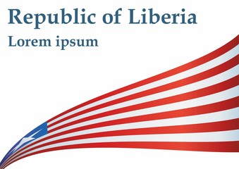 Obraz premium Flag of Liberia, Republic of Liberia is a country on the West African coast. Template for award design, an official document with the flag of Liberia. Bright, colorful vector illustration.