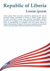 Fototapeta premium Flag of Liberia, Republic of Liberia is a country on the West African coast. Template for award design, an official document with the flag of Liberia. Bright, colorful vector illustration.