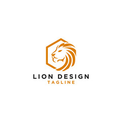 Vector Logo Lion Design Hexagon Monogram Template Icon EPS 10 Logo Design - Vector