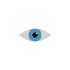 Blue eye vector icon on white background. Flat web design element for website or app.