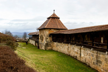 Fortress wall in the castle Altenburg in Bamberg. Germany