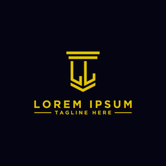 Inspiring company logo design from the initial letters logo icon LL. -Vectors