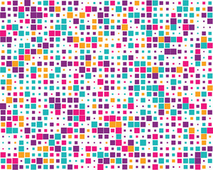 Pattern with colorful squares, seamless vector background