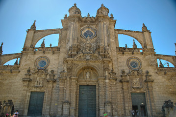 Fototapeta na wymiar Jerez del la Frontera, The Cathedral entrance