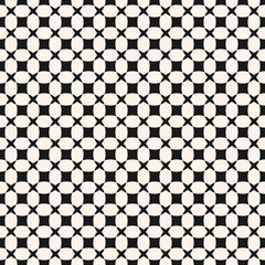 Simple black and white geometric seamless pattern with grid, lattice, net