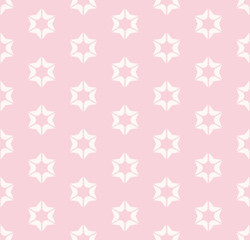 Cute vector floral seamless pattern. Pink and white abstract geometric texture