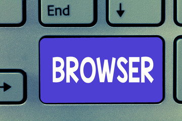 Writing note showing Browser. Business photo showcasing Computer program Graphical user interface Displaying HTML files.