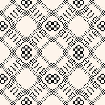 Vector geometric traditional folk ornament. Abstract seamless pattern