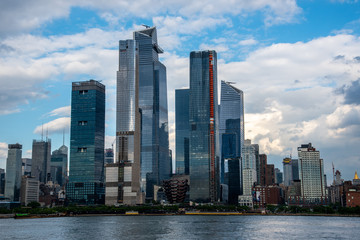 Fototapeta premium Hudson Yards from a boat in the Hudson River