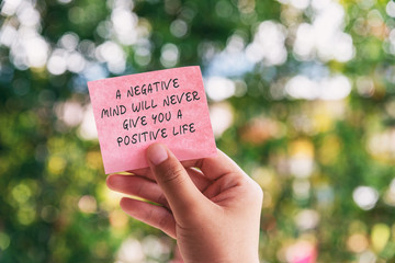 Motivational and inspirational quotes - A negative mind will never give you a positive life.