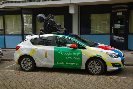 ROTTERDAM, THE NETHERLANDS - SEPTEMBER 17: Google Street View camera car in Rotterdam, 17th of September, 2015.