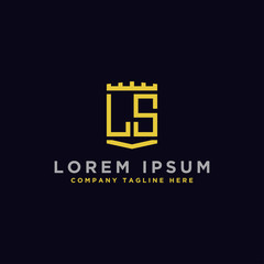Fototapeta premium Inspiring logo design for companies from the initial letters LS logo icon. -Vectors