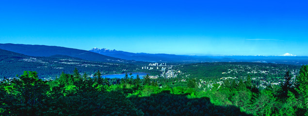 Panoramic View of Fraser Valley From UniverCity on Burnaby Mountain