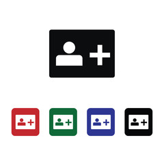 Obraz premium Account, new, user, icon, flat. Element of security for mobile concept and web apps illustration. Thin flat icon for website design and development, app. Vector icon