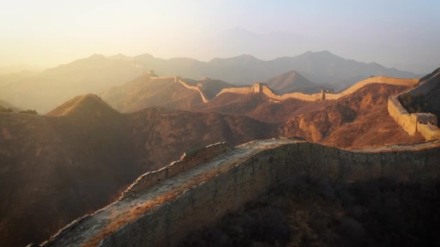 Flying over the Great Wall of China