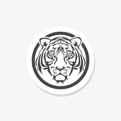 Tiger's head silhouette. Logo, emblem template