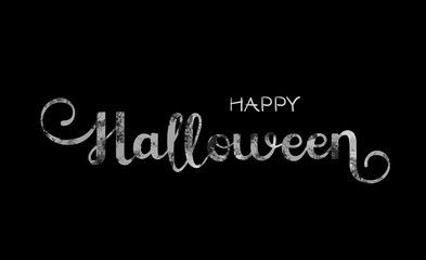 Halloween word, hand lettering with a vintage grunge texture. Vector illustration eps 8.