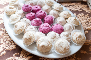 Candy bar. Sweets table on wedding party