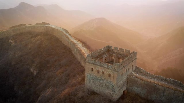 Flying over the Great Wall of China