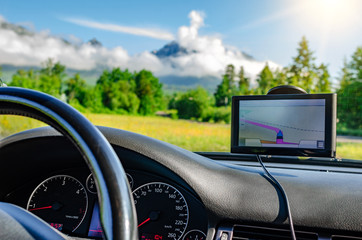 GPS Navigator in the car.