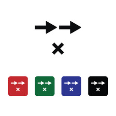 Obraz premium Arrows, delete, internet, traffic, icon, flat. Element of security for mobile concept and web apps illustration. Thin flat icon for website design and development, app. Vector icon